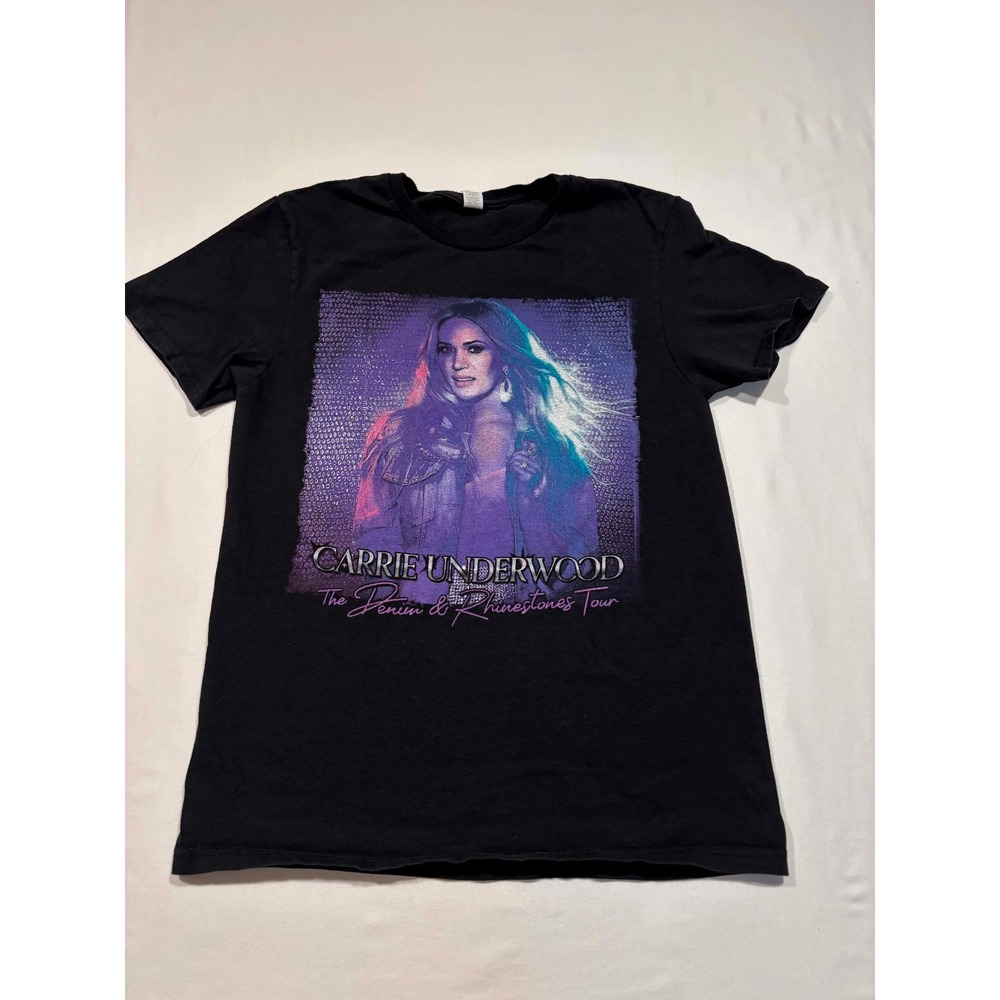 Carrie Underwood Denim & Rhinestones Tour 2023 T-Shirt Black Small Concert Tee